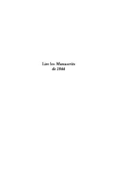 book Lire les manuscrits de 1844