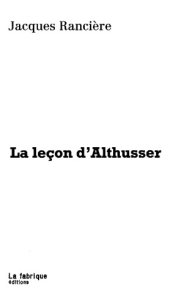 book La leçon d’Althusser