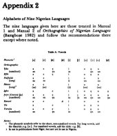 book Alphabets of Nine Nigerian Languages