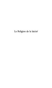 book La religion de la laïcité