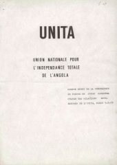 book UNITA. Compte rendu de la Conférence de Presse de Jorge Sangumba chargé des Relations Extérieures de lʼUnita, Paris 5-X-73