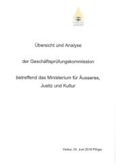 book Übericht und Analayse der Geschäftsprüfungskommission betreffend das Ministerium für Äusseres, Justiz und Kultur_Liechtenstein