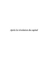 book Après la révolution du capital