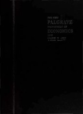 book The New Palgrave Dictionary of Economics and the Law (3 volumes)