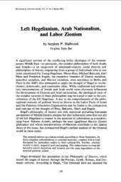 book Left Hegelianism Arab Nationalism and Labor Zionism