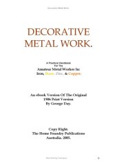 book Decorative Metal Work - A Pracrical Handbook In Iron, Brass, Zink, & Copper