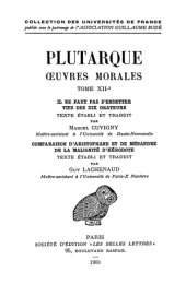 book Plutarque: Oeuvres morales, Tome XII, 1re partie: Traités 54-57