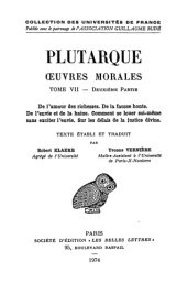 book Plutarque: Oeuvres morales, Tome VII, 2e partie: Traités 37-41