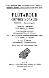 book Plutarque: Oeuvres morales, Tome XI, 2e partie: Traités 52 et 53