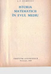 book Istoria matematicii in evul mediu