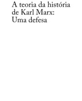 book A teoria da história de Karl Marx : uma defesa