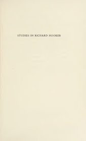 book Studies in Richard Hooker