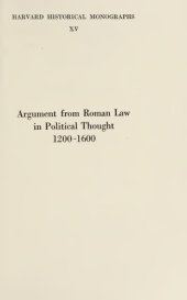 book Argument From Roman Law in Political Thought, 1200-1600