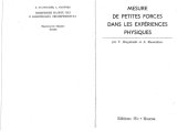 book Mesure de Petites Forces dans les Experiences Physiques