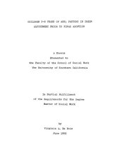 book Children 2-8 years of age: Factors in their adjustment prior to final adoption