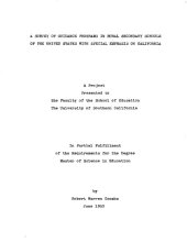 book A survey of guidance programs in rural secondary schools of the United States with special emphasis on California