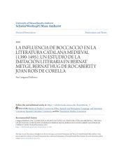 book La influencia de Boccaccio en la literatura catalana medieval (1390-1495): Un estudio de la imitación literaria en Bernat Metge, Bernat Hug de Rocabertí y Joan Roís de Corella