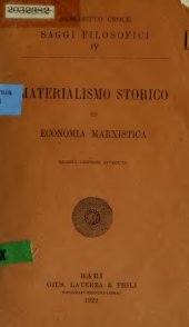 book Materialismo storico ed economia marxistica