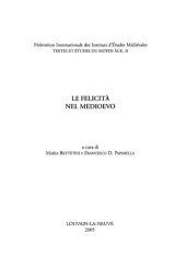 book Le felicità nel Medioevo: Atti del Convegno della Società Italiana per lo Studio del Pensiero Medievale (S. I. S. P. M.), Milano, 12-13 settembre 2003