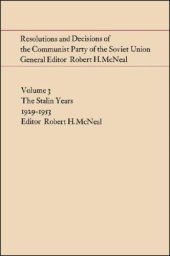 book Resolutions and decisions of the Communist Party of the Soviet Union. Volume 3, The Stalin years 1929-1953