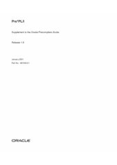 book Pro PL I. Supplement to the Oracle Precompilers Guide (Part No. A87540-01) (Release 1.8)