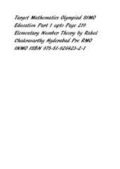 book Target Mathematics Olympiad SIMO Education Part 1 upto Page 219 Elementary Number Theory