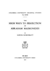 book The High Ways to Perfection of Abraham Maimonides