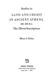 book Studies in Land and Credit in Ancient Athens, 500-200 B.C.: The Horos Inscriptions