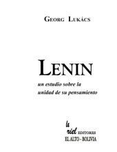 book Lenin: un estudio sobre la unidad de su pensamiento