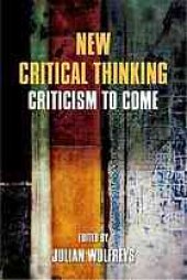 book New Critical Thinking: Criticism to Come