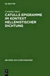 book Catulls Epigramme im Kontext Hellenistischer Dichtung