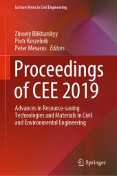 book Proceedings of CEE 2019: Advances in Resource-saving Technologies and Materials in Civil and Environmental Engineering