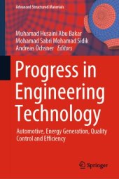 book Progress in Engineering Technology: Automotive, Energy Generation, Quality Control and Efficiency