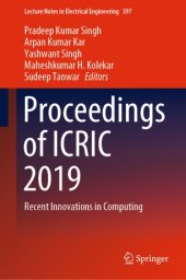 book Proceedings of ICRIC 2019 : Recent Innovations in Computing