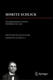 book Moritz Schlick. Naturphilosophische Schriften. Manuskripte 1910 - 1936