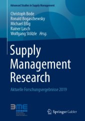 book Supply Management Research: Aktuelle Forschungsergebnisse 2019