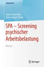 book SPA - Screening psychischer Arbeitsbelastung: Manual