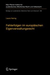 book Fehlerfolgen im europäischen Eigenverwaltungsrecht: Heilung und Unbeachtlichkeit in rechtsvergleichender Perspektive