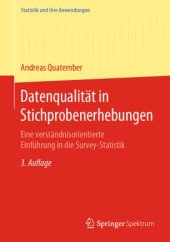 book Datenqualität in Stichprobenerhebungen: Eine verständnisorientierte Einführung in die Survey-Statistik