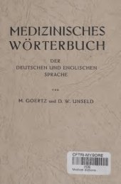 book Medizinisches Wörterbuch der deutschen und englischen Sprache