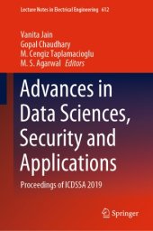 book Advances in Data Sciences, Security and Applications: Proceedings of ICDSSA 2019