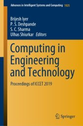 book Computing in Engineering and Technology: Proceedings of ICCET 2019