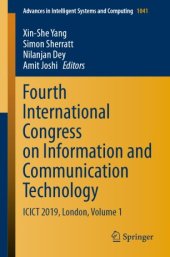 book Fourth International Congress on Information and Communication Technology: ICICT 2019, London, Volume 1