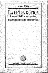 book La letra gótica. Recepción de Kant en Argentina, desde el Romanticismo hasta el Treinta