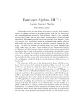 book Barebones Algebra, Eh ?! : Ancient Abstract Algebra