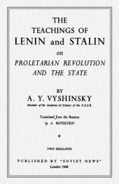 book The Teachings of Lenin and Stalin on Proletarian Revolution and the State