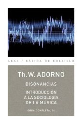 book Disonancias. Introducción a la sociología de la música