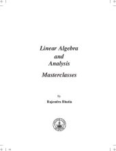 book Linear Algebra and Analysis Masterclasses