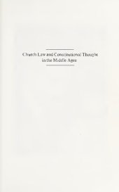 book Church Law and Constitutional Thought in the Middle Ages