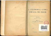 book A filosofia como ciência de rigor